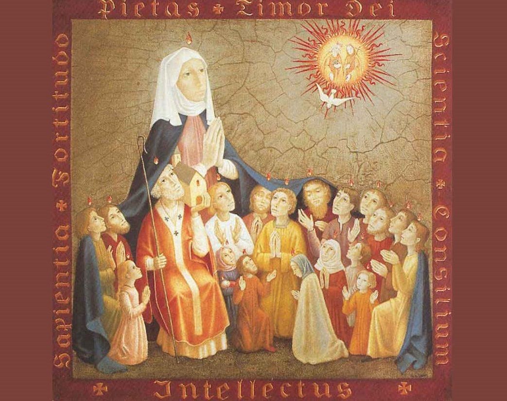 María como Madre de la Iglesia ligada a Pentecostés, los apóstoles y sus dones 