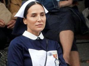 Tamara Falcó vestida de hospitalaria en el santuario de Lourdes