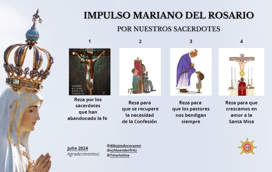 Impulso mariano del rosario por nuestros sacerdotes. 