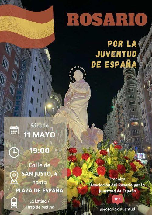 El cartel convocante para el Rosario por la Juventud de España.