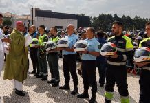 Bendición de casos de motoristas y de bomberos en Fátima