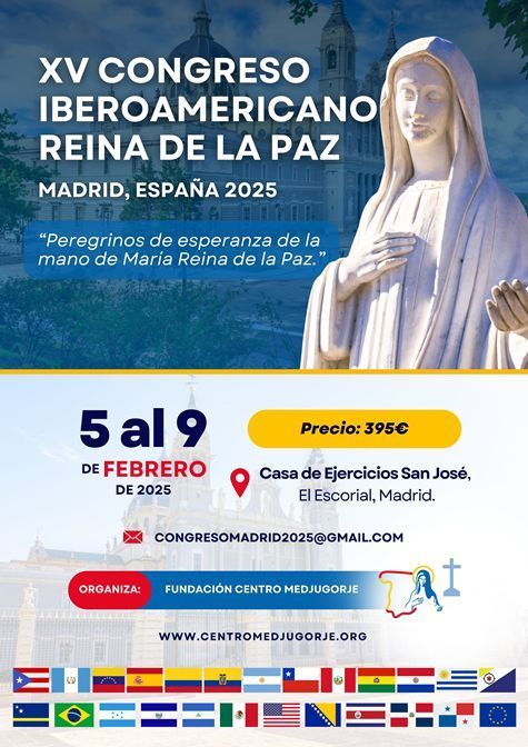 Cartel del Congreso Iberoamericano de Medjugorje.