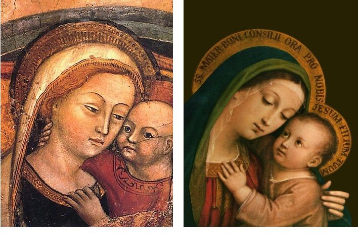 La Virgen del Buen Consejo de Genazzano, la imagen del siglo XV milagrosa y una recreación moderna de estilo realista