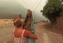 Susana, la mujer de Lusio (León) que salvó la imagen de la virgen centenaria de las llamas.